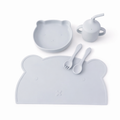 Pastel Blue Silicone Baby Feeding Set