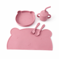 Purple Pink Silicone Baby Feeding Set
