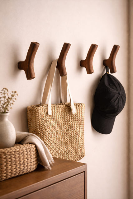 Solid Wood Wall Hooks ( Pack size)