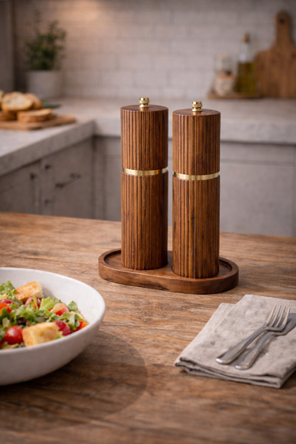Wooden Salt & Pepper Mill Set